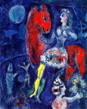 赤い馬に乗った女曲馬師 現代 マルク・シャガール Oil Paintings